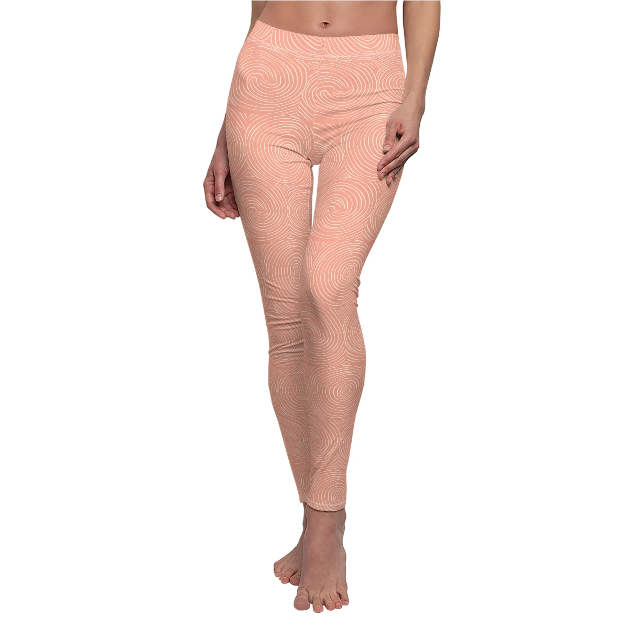 Peach Fuzz Swirl Pattern Leggings – Soft and Stylish Design for Unique Style