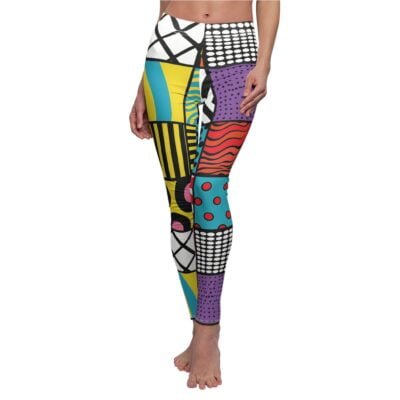 Pop Art Geometric Squares Pattern Leggings – Vibrant and Playful Design for Unique Style