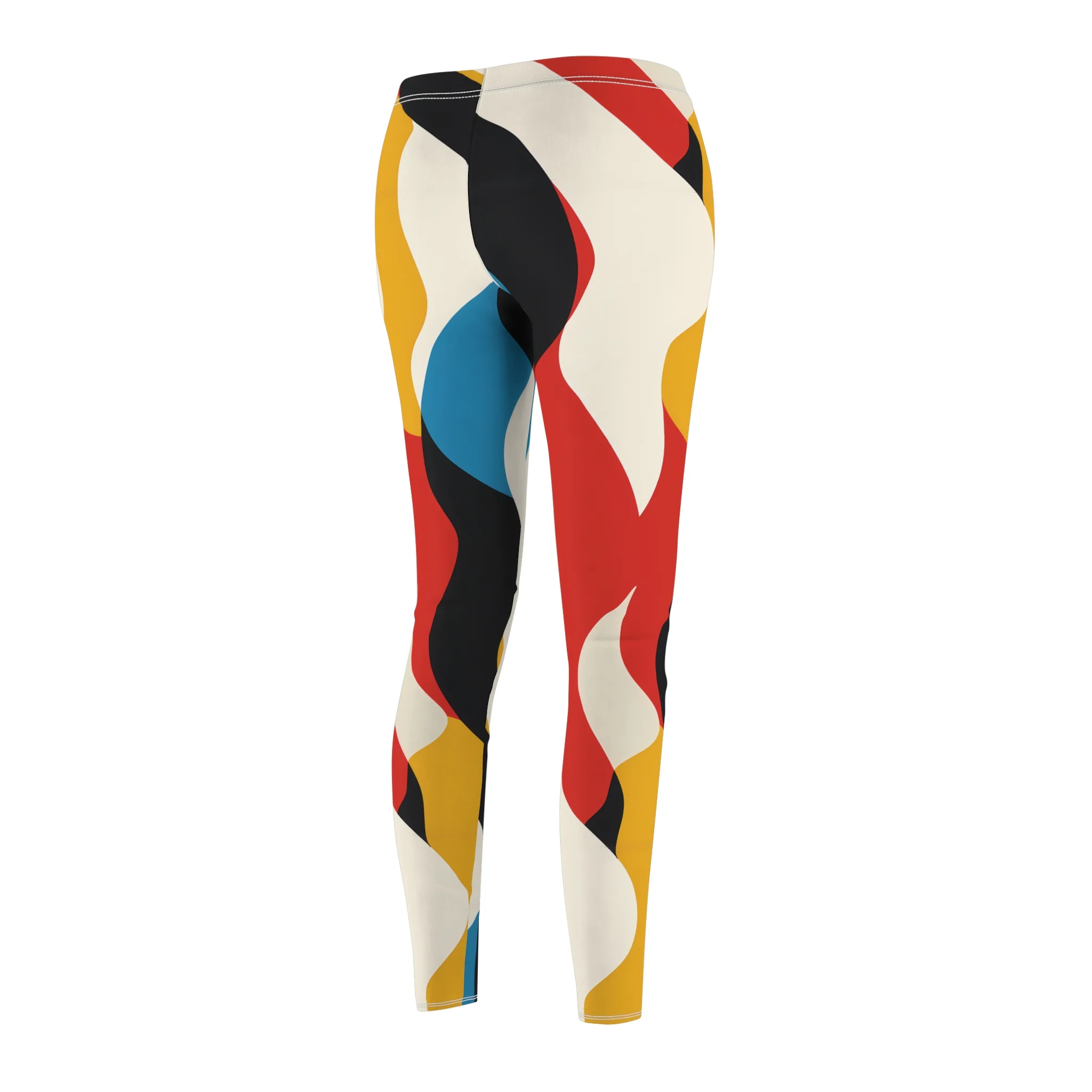 Abstract Pop Art Wave Pattern Leggings — Bold and Colorful Yoga Pants - Image 5