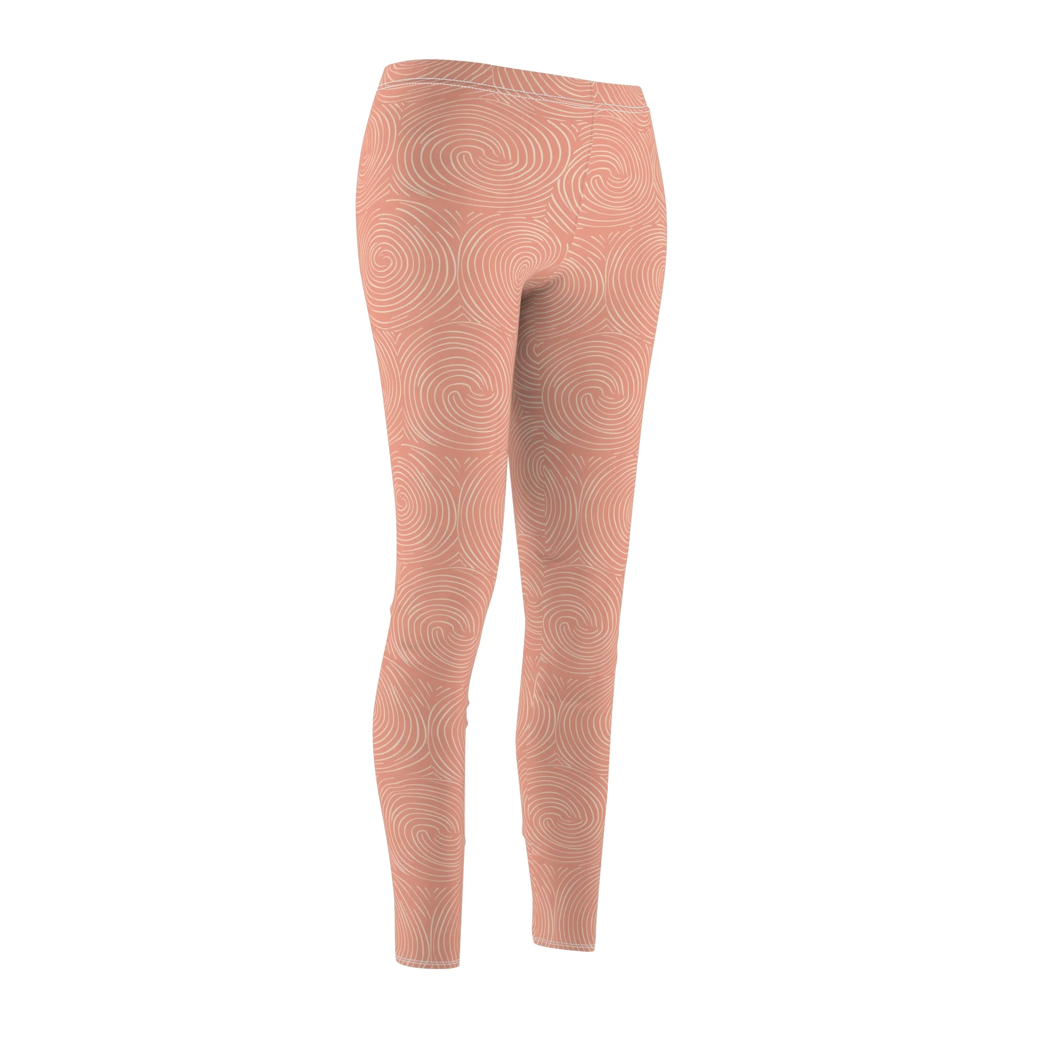 Peach Fuzz Swirl Pattern Leggings – Soft and Stylish Design for Unique Style - Image 4