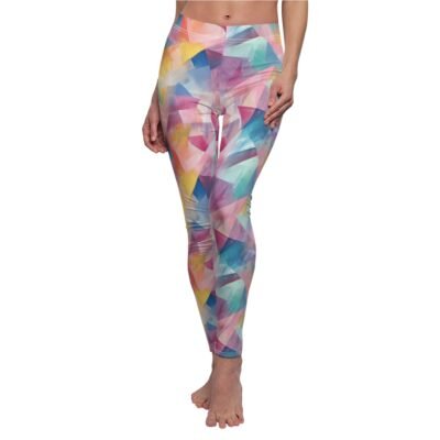 Pastel Geometric Abstract Pattern Leggings – Modern and Artistic Yoga Pants
