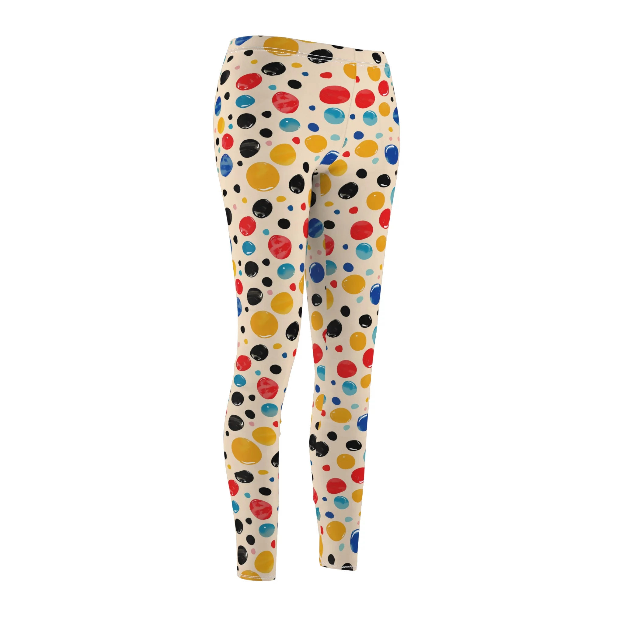 Colorful Artistic Polka Dot Pattern– Fun and Vibrant Yoga Pants - Image 4