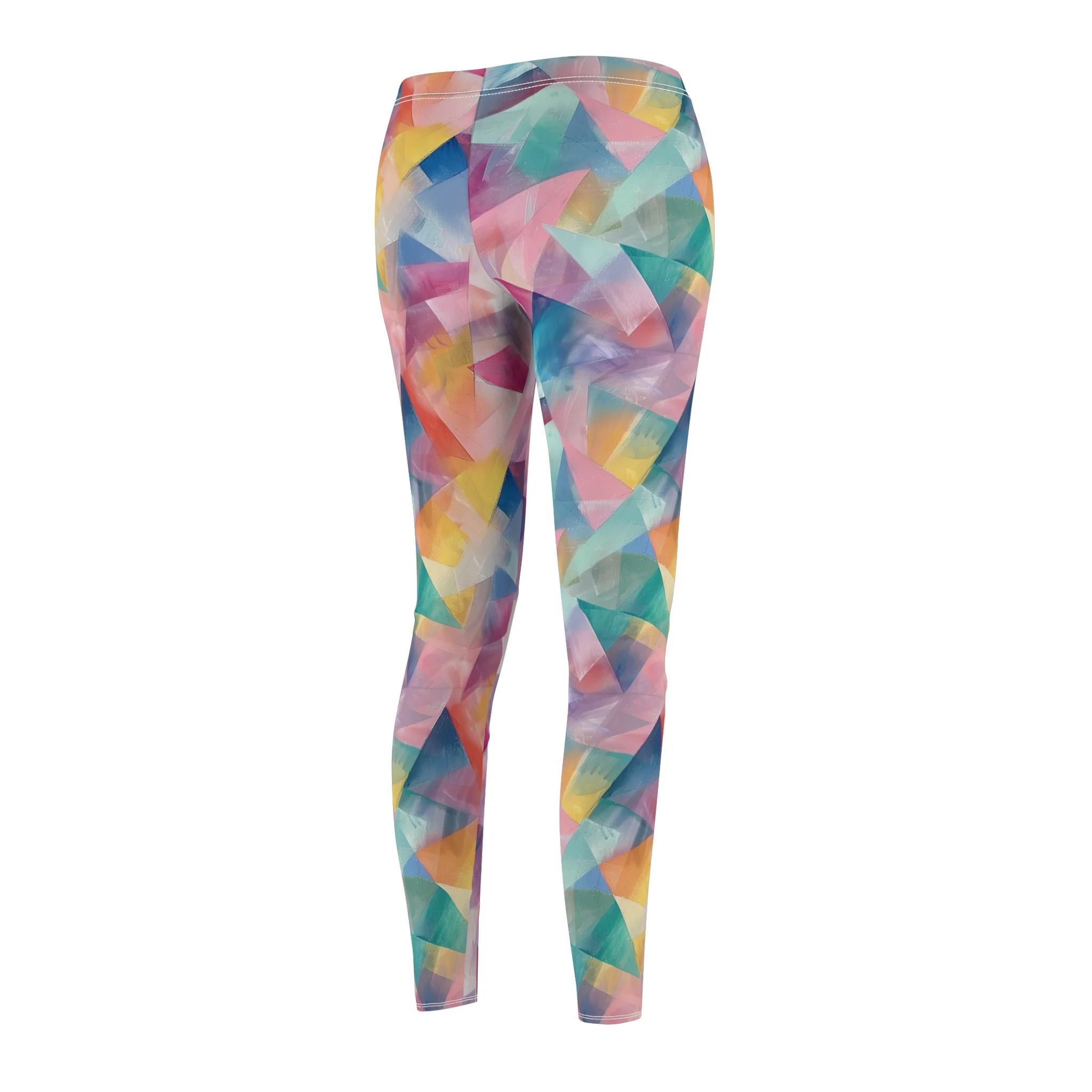 Pastel Geometric Abstract Pattern Leggings – Modern and Artistic Yoga Pants - Image 5