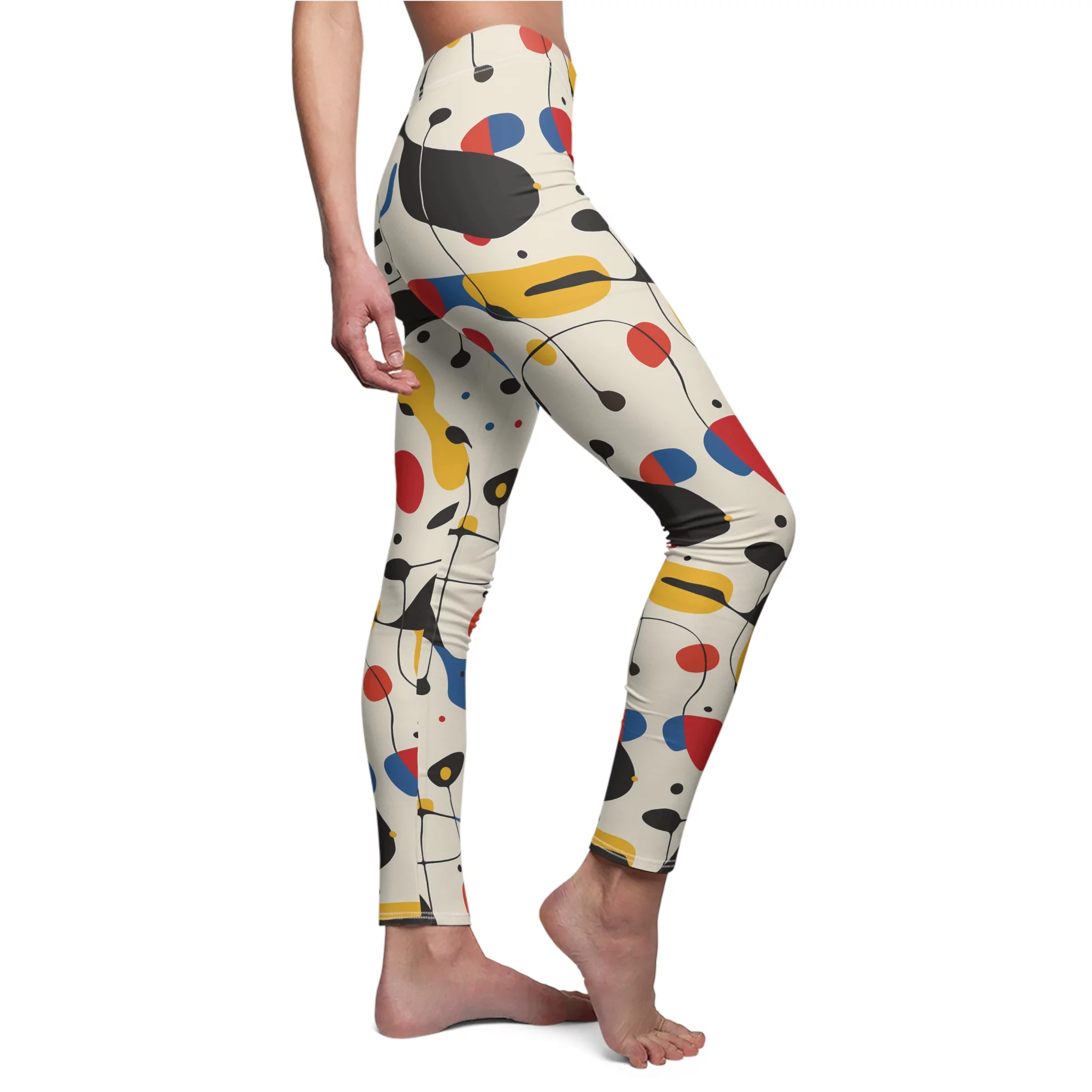 Abstract Mid-Century Modern Pattern Leggings – Joan Miró Inspired Yoga Pants - Image 6