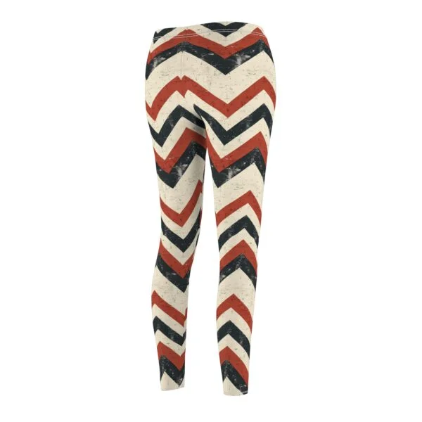 Vintage Chevron Pattern Leggings – Distressed Retro Yoga Pants - Image 5