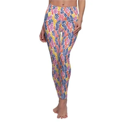 Vibrant Coral Reef Pattern Leggings – Bold and Colorful Marine Lover Yoga Pants