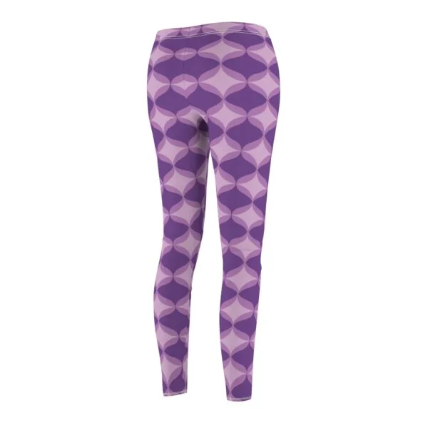 Interlocking Shades of Purple Pattern Leggings - Geometric Purple Yoga Pants - Image 5