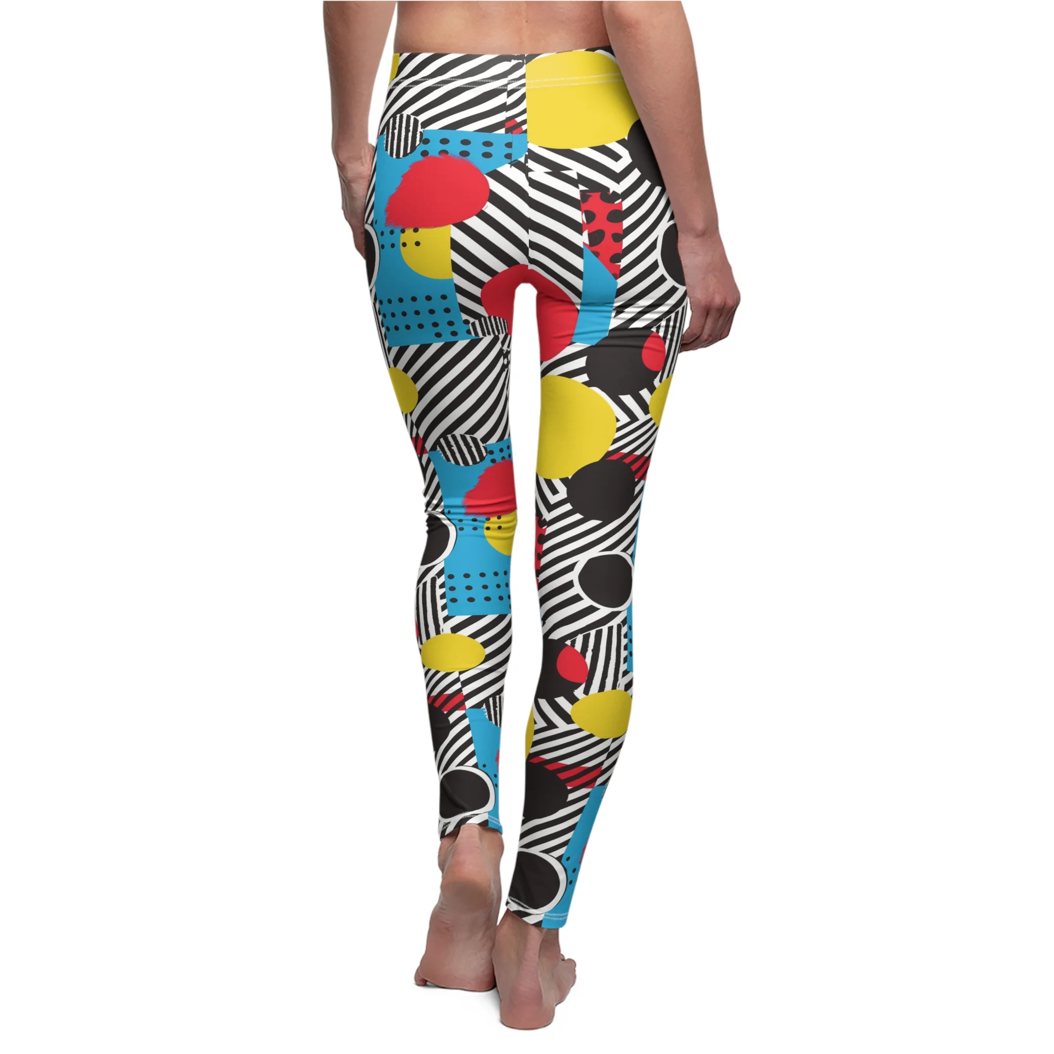 Pop Art Geometric Circles Pattern Leggings – Bold and Modern Yoga Pants - Image 7