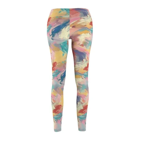 Pastel Abstract Brushstrokes Leggings – Soft and Artistic Design for Activewear - Image 3