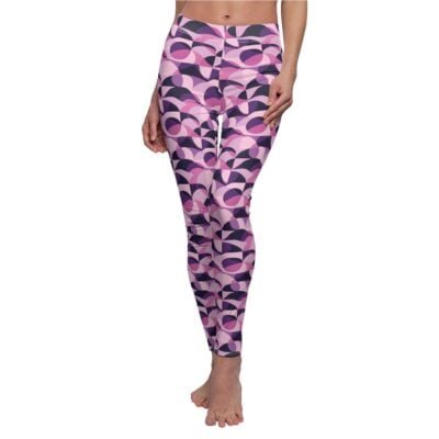 Abstract Pink and Purple Pattern Leggings – Stylish and Modern