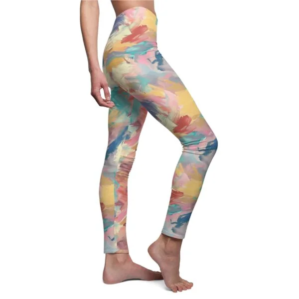 Pastel Abstract Brushstrokes Leggings – Soft and Artistic Design for Activewear - Image 6