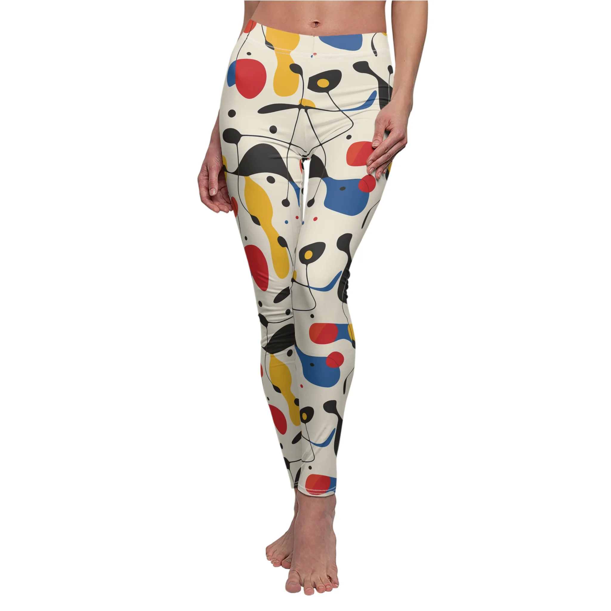 Abstract Mid-Century Modern Pattern Leggings – Joan Miró Inspired Yoga Pants
