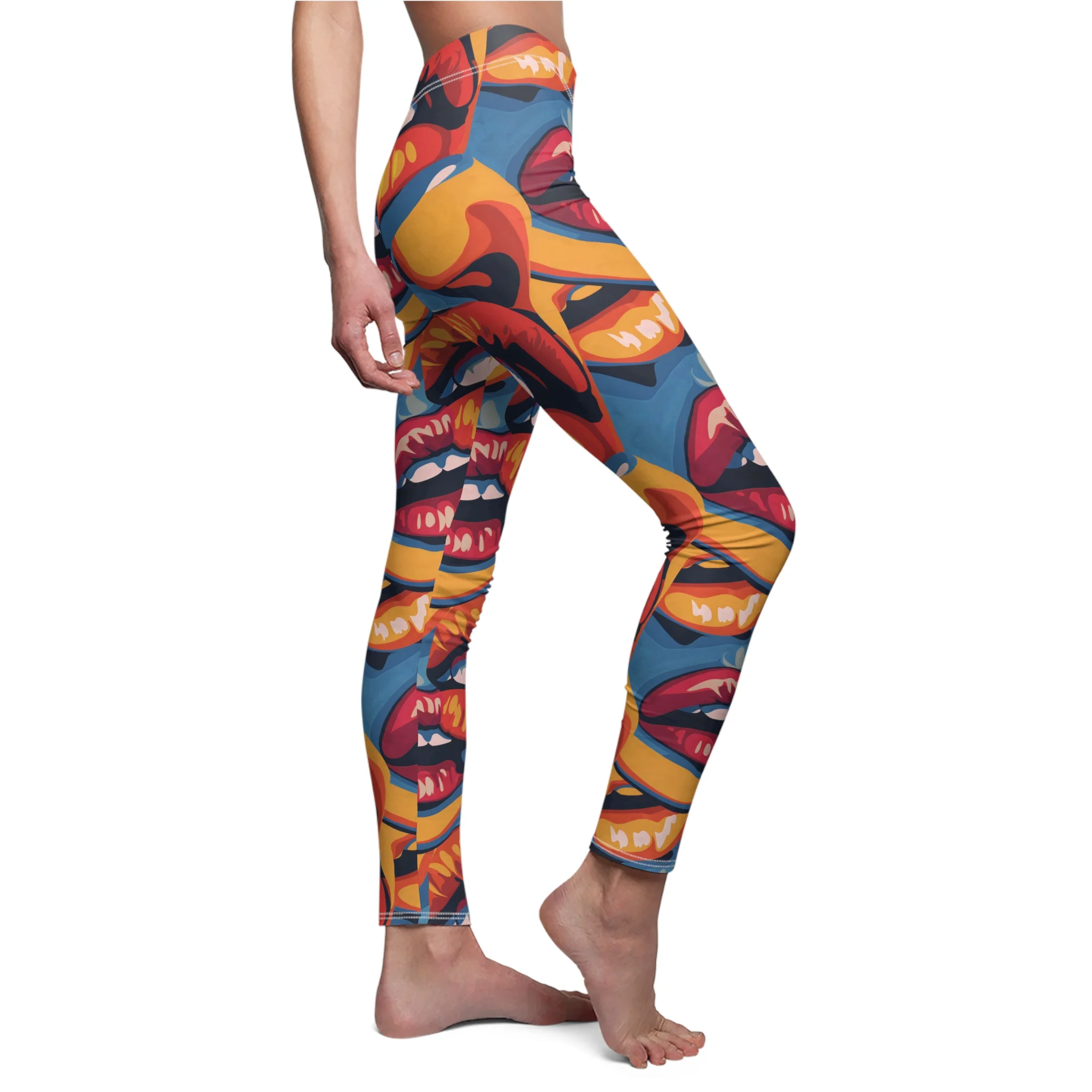 Pop Art Lips Pattern Leggings – Bold and Colorful Yoga Pants - Image 6