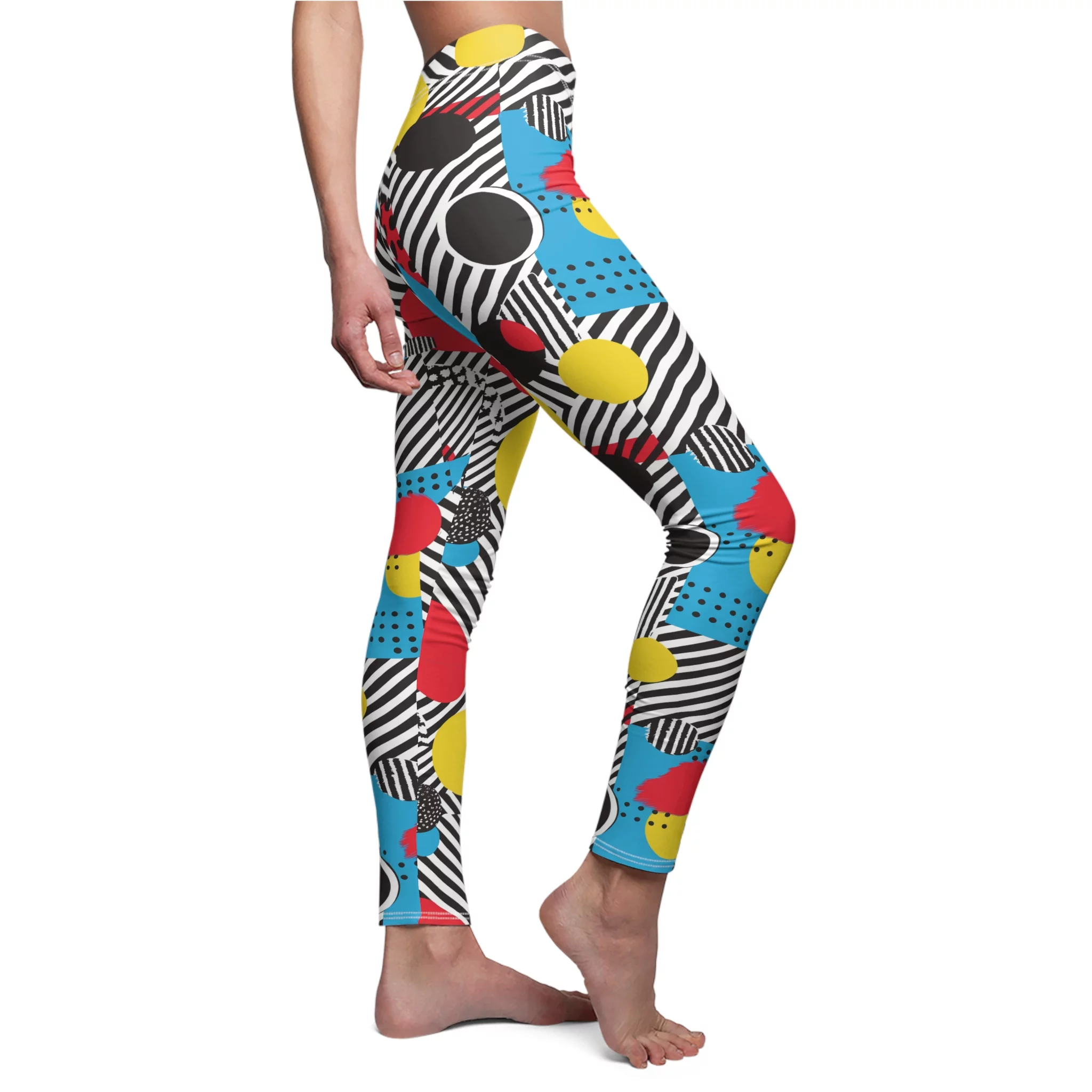 Pop Art Geometric Circles Pattern Leggings – Bold and Modern Yoga Pants - Image 6
