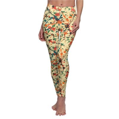 Dynamic Splatter Paint Pattern Leggings – Vibrant and Energetic Design for Activewear