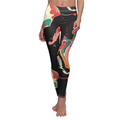 Abstract Fluid Art Pattern Leggings – Bold and Artistic Yoga Pants