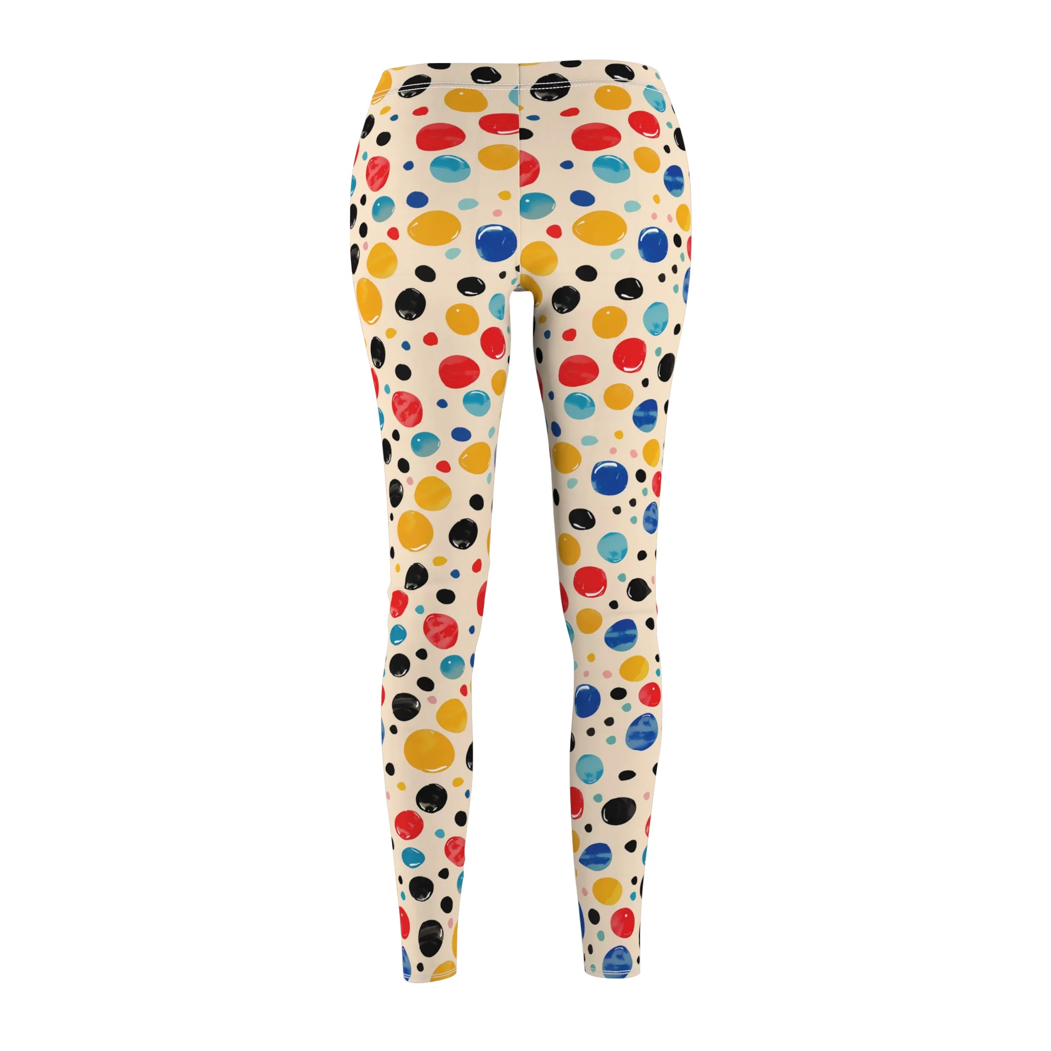 Colorful Artistic Polka Dot Pattern– Fun and Vibrant Yoga Pants - Image 3