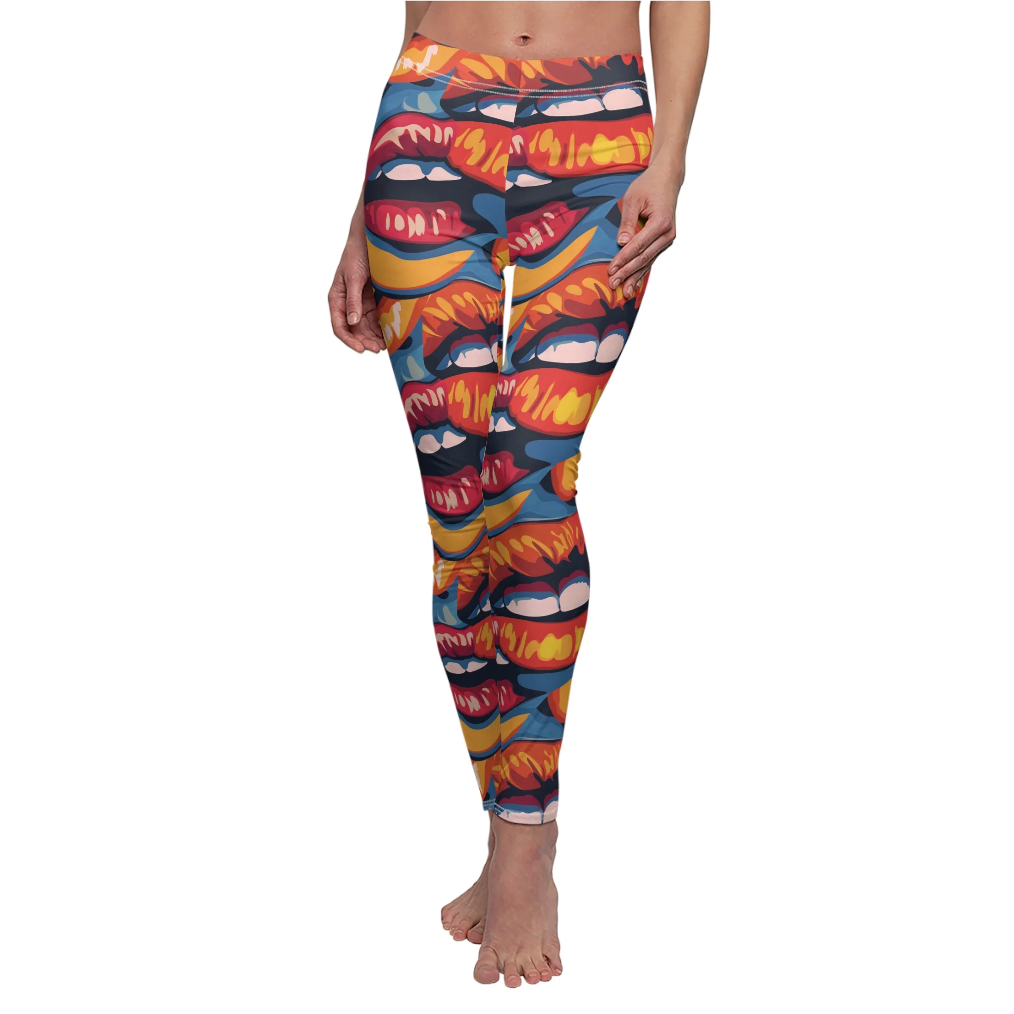 Pop Art Lips Pattern Leggings – Bold and Colorful Yoga Pants