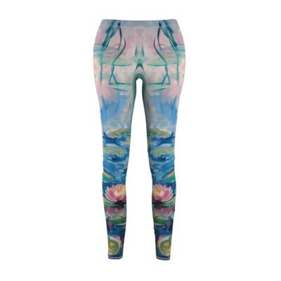 Water Lily Impressionist Leggings – Elegant and Artistic Design for Unique Style