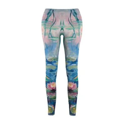 Water Lily Impressionist Leggings – Elegant and Artistic Design for Unique Style