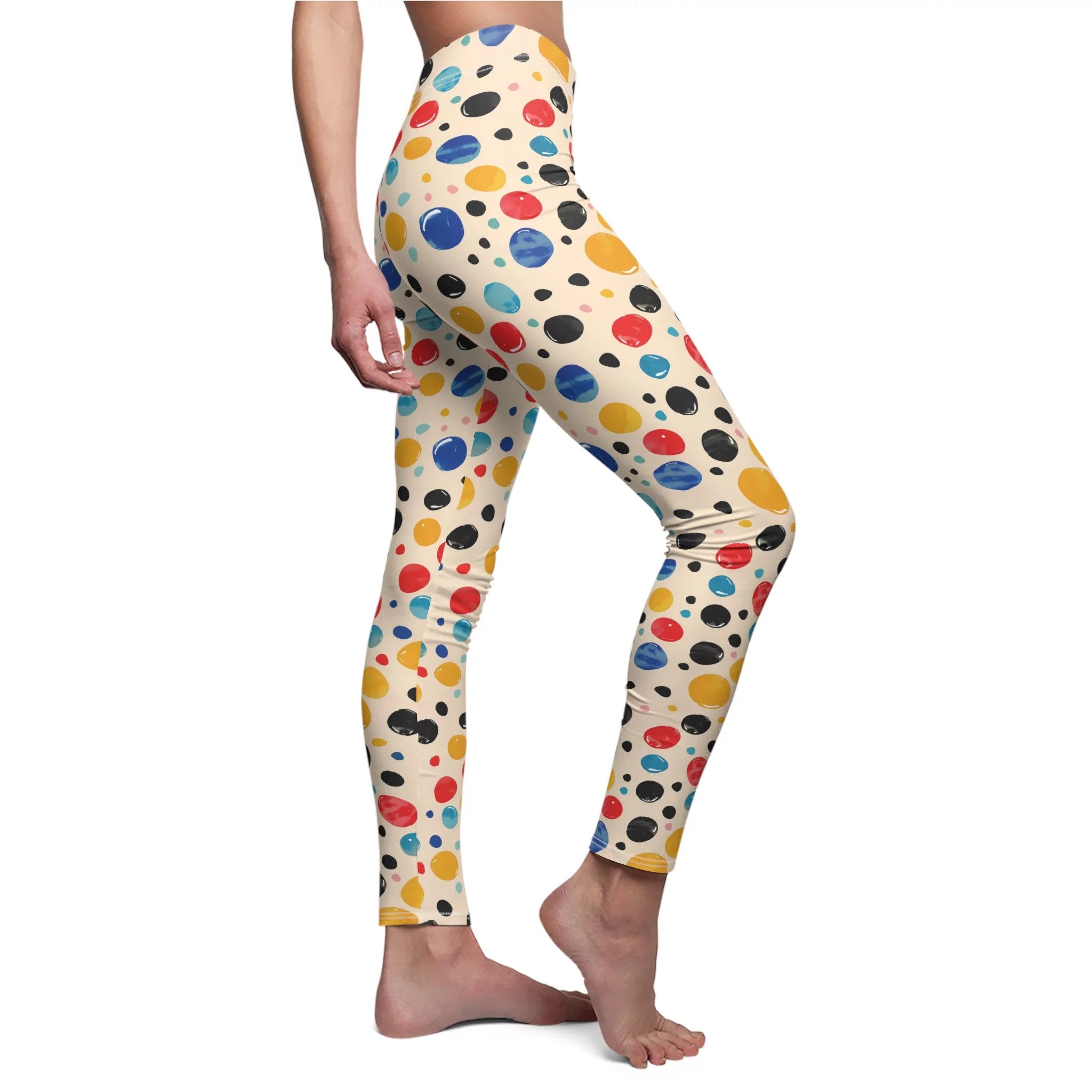 Colorful Artistic Polka Dot Pattern– Fun and Vibrant Yoga Pants - Image 6
