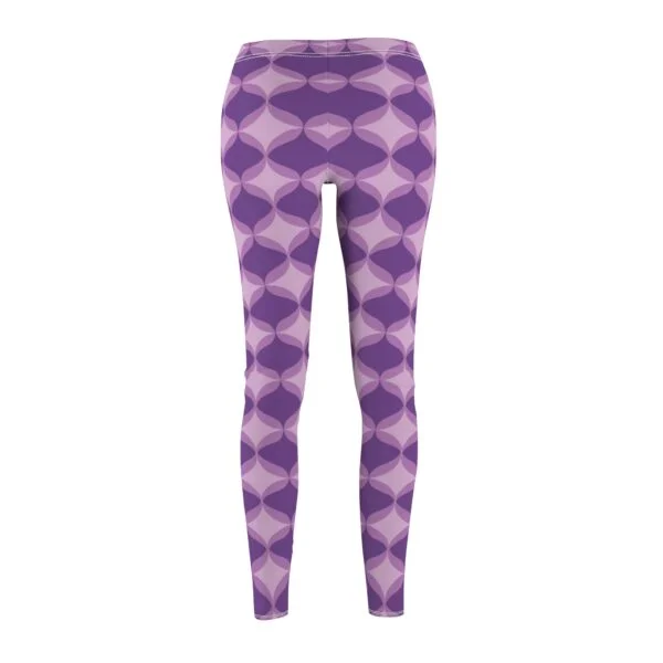 Interlocking Shades of Purple Pattern Leggings - Geometric Purple Yoga Pants - Image 3