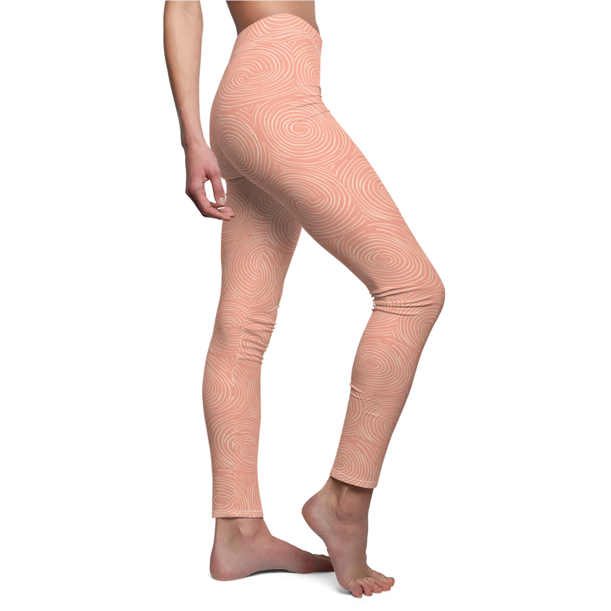 Peach Fuzz Swirl Pattern Leggings – Soft and Stylish Design for Unique Style - Image 6