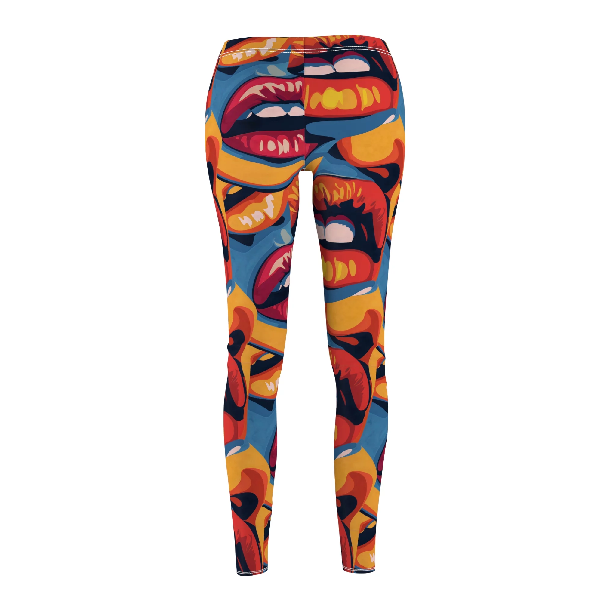 Pop Art Lips Pattern Leggings – Bold and Colorful Yoga Pants - Image 3