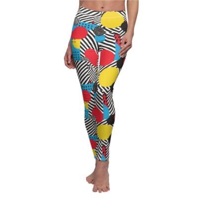 Pop Art Geometric Circles Pattern Leggings – Bold and Modern Yoga Pants