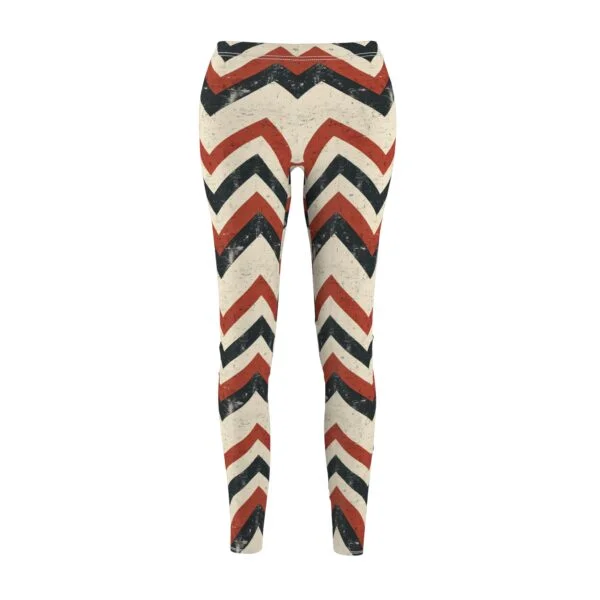 Vintage Chevron Pattern Leggings – Distressed Retro Yoga Pants - Image 2