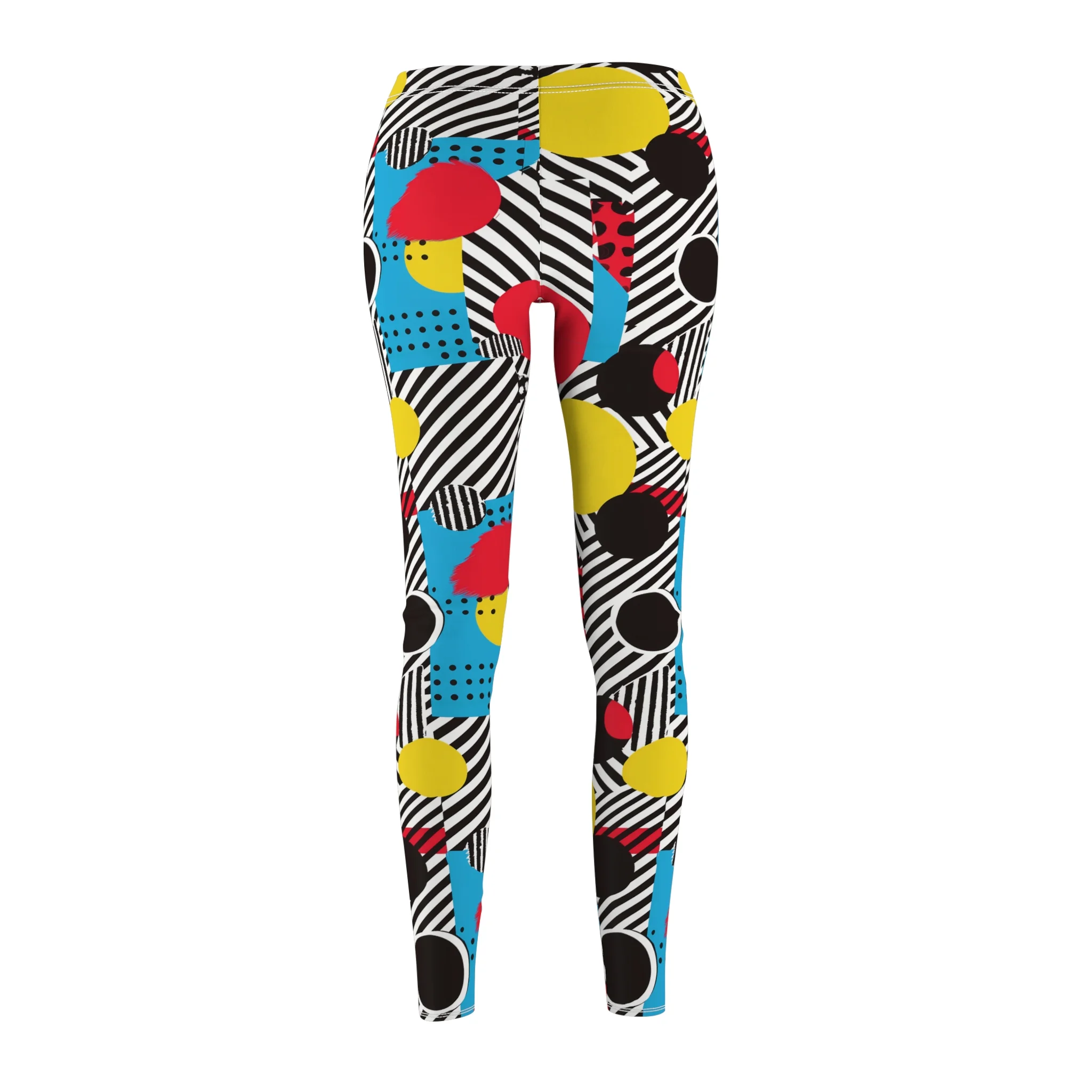 Pop Art Geometric Circles Pattern Leggings – Bold and Modern Yoga Pants - Image 3