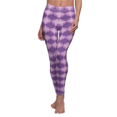 Interlocking Shades of Purple Pattern Leggings - Geometric Purple Yoga Pants