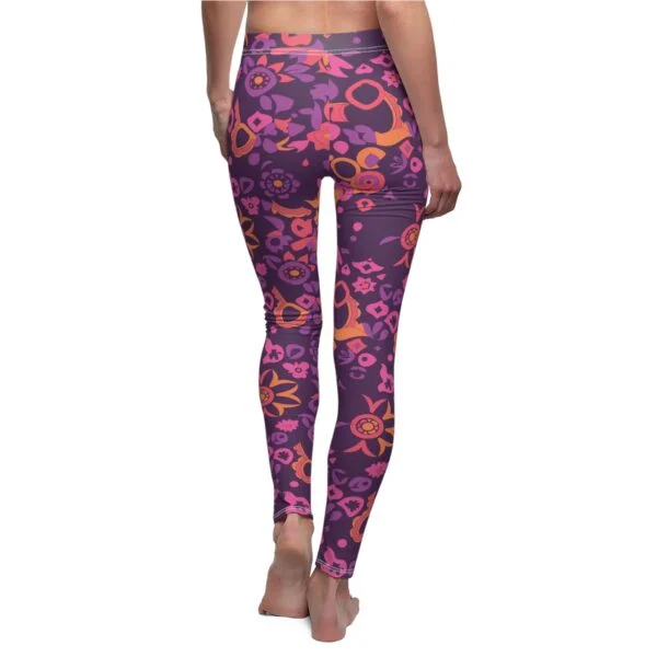 Vibrant Floral Abstract Pattern Leggings – Bold and Colorful Pink, Purple, and Orange Design for Activewear - Image 7