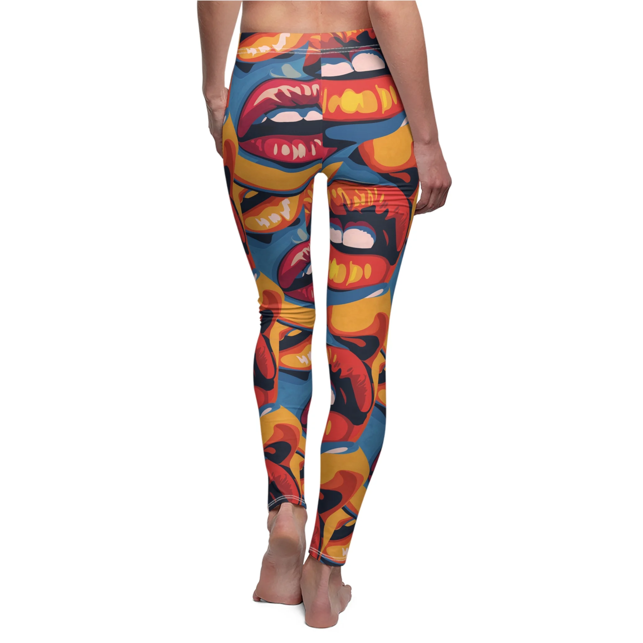 Pop Art Lips Pattern Leggings – Bold and Colorful Yoga Pants - Image 7