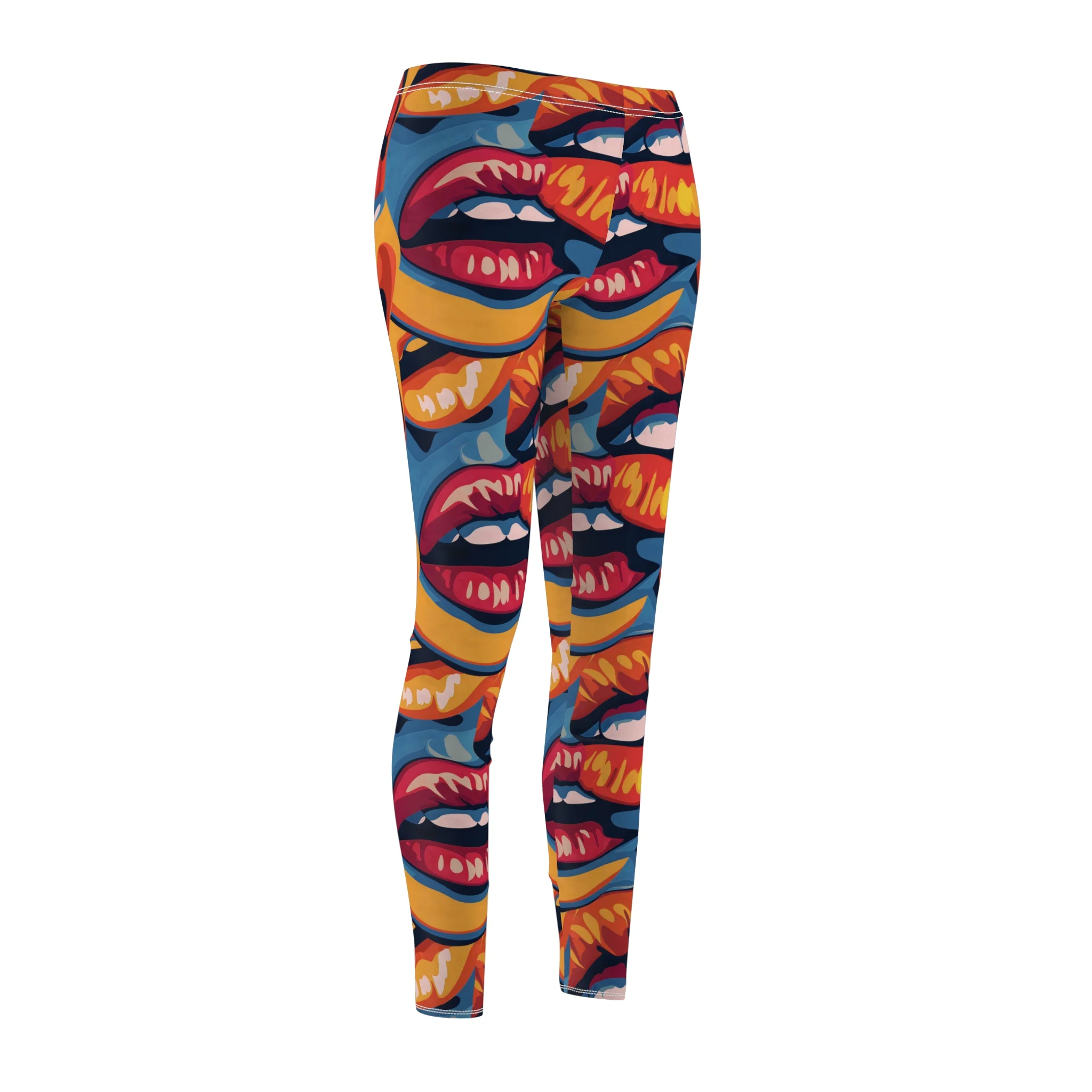 Pop Art Lips Pattern Leggings – Bold and Colorful Yoga Pants - Image 4