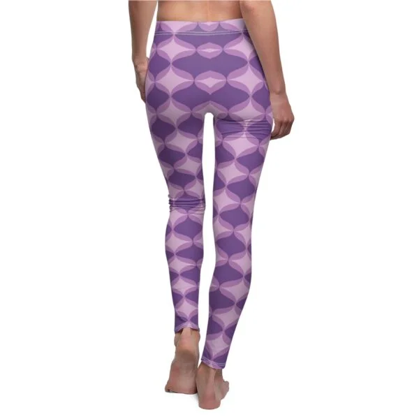 Interlocking Shades of Purple Pattern Leggings - Geometric Purple Yoga Pants - Image 7