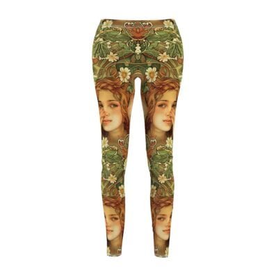 Art Nouveau Alphonse Mucha Leggings – Elegant Vintage Floral Design