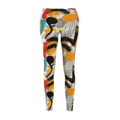 Modern Abstract Expressionist Art Pattern With Bold Shapes Leggings