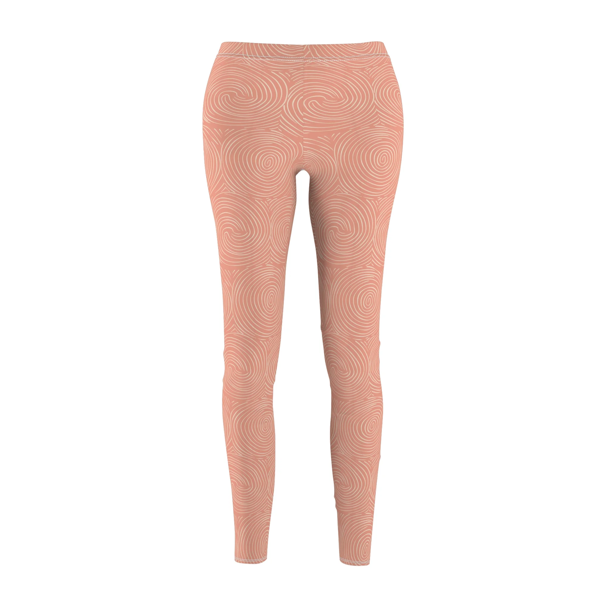Peach Fuzz Swirl Pattern Leggings – Soft and Stylish Design for Unique Style - Image 2