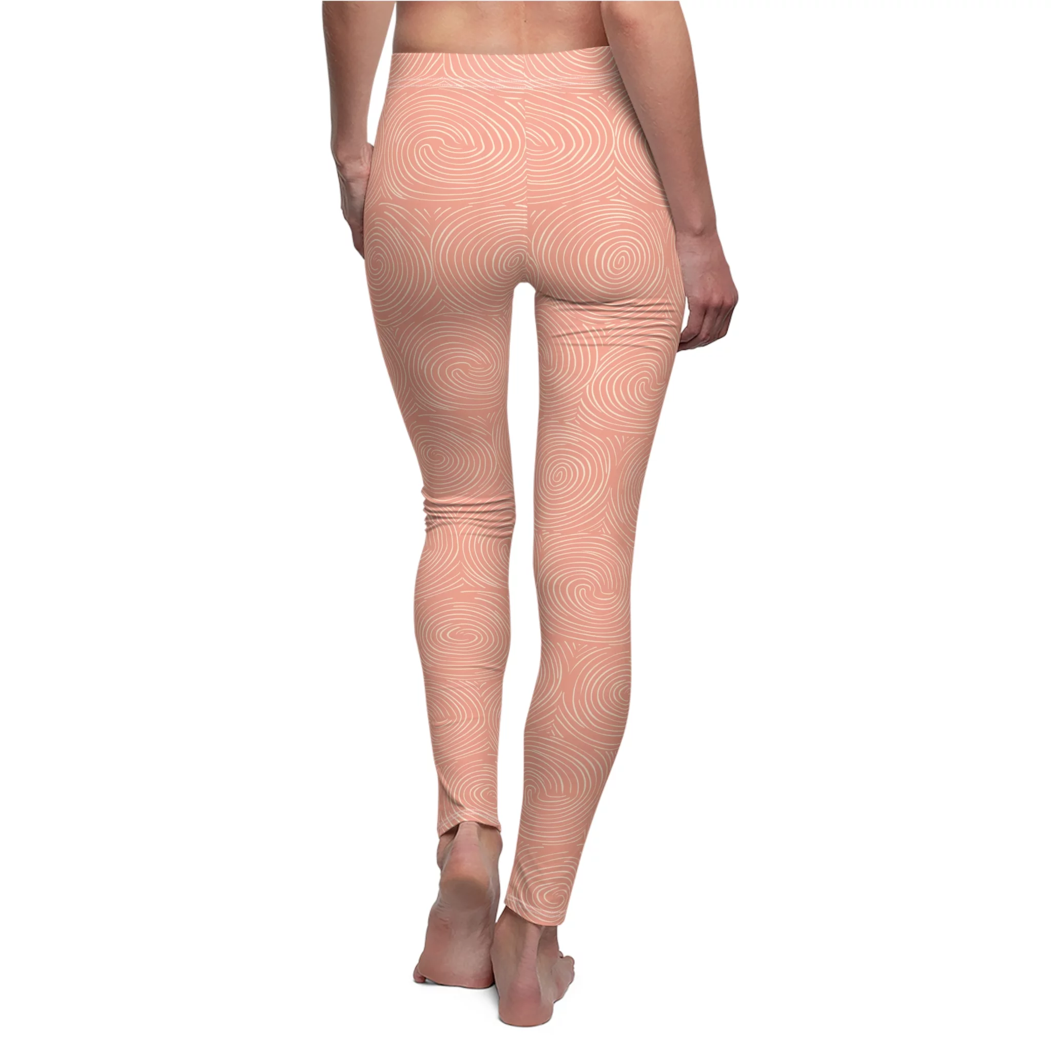 Peach Fuzz Swirl Pattern Leggings – Soft and Stylish Design for Unique Style - Image 7