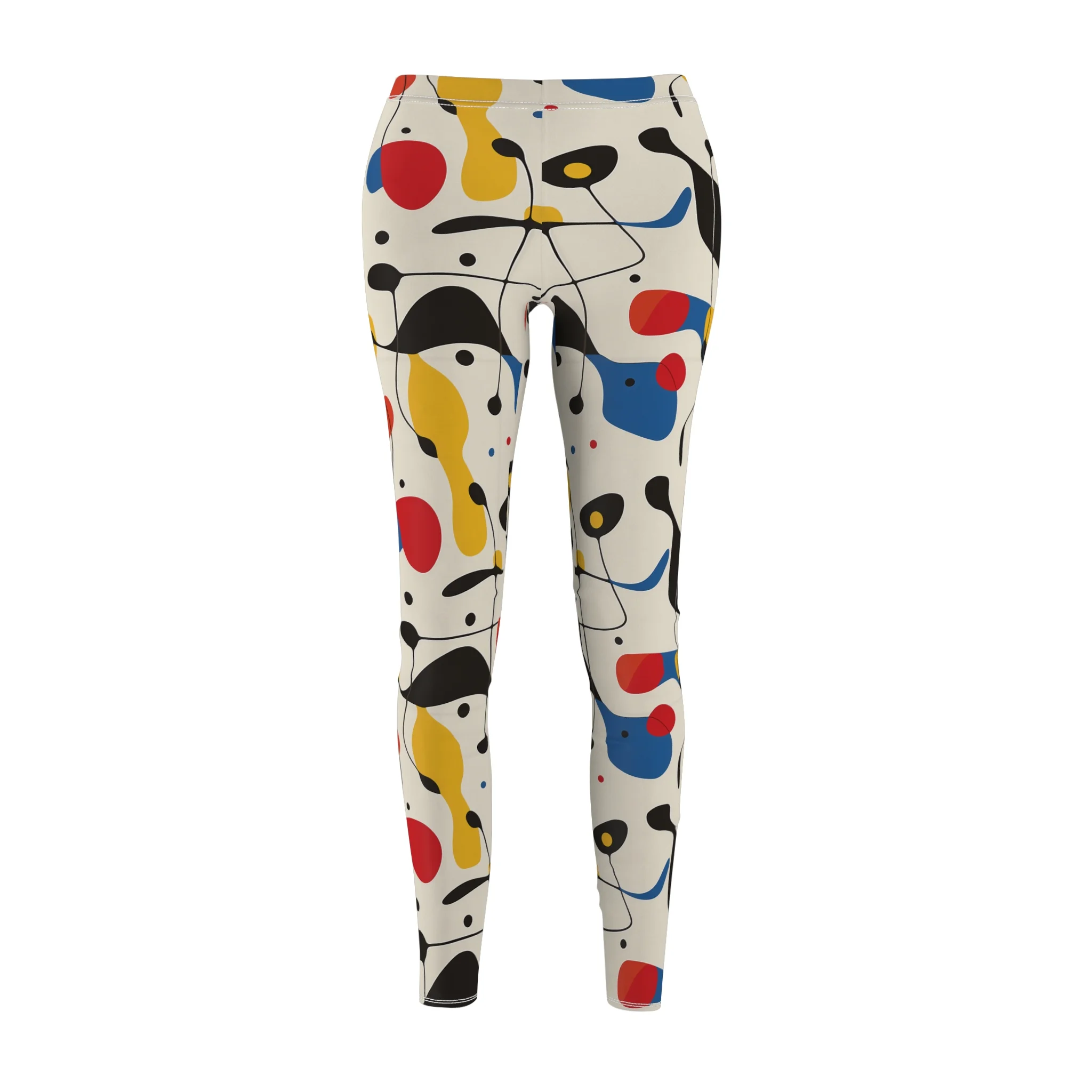 Abstract Mid-Century Modern Pattern Leggings – Joan Miró Inspired Yoga Pants - Image 2