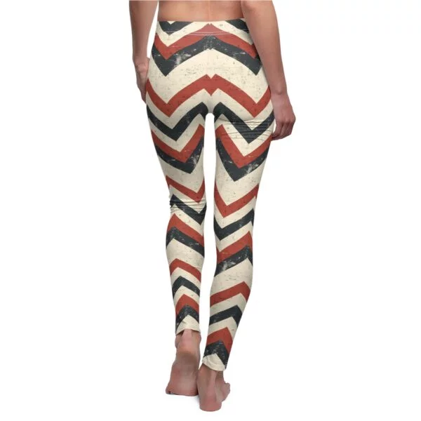 Vintage Chevron Pattern Leggings – Distressed Retro Yoga Pants - Image 7