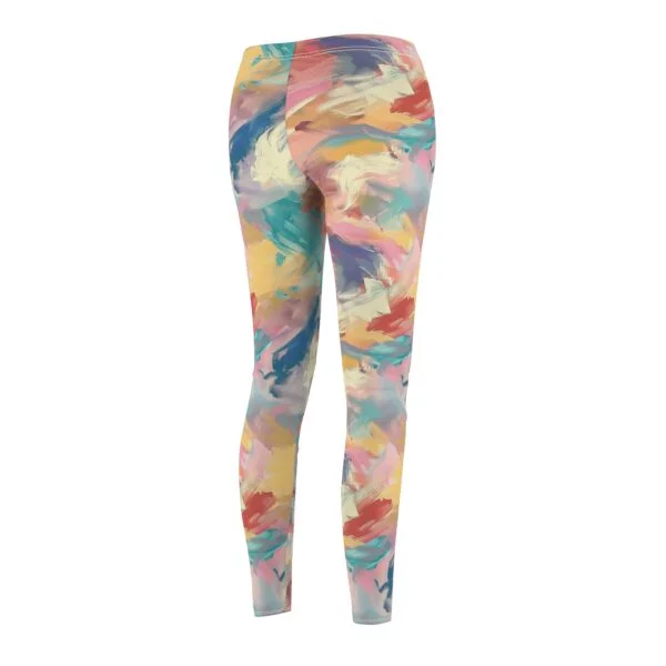 Pastel Abstract Brushstrokes Leggings – Soft and Artistic Design for Activewear - Image 5