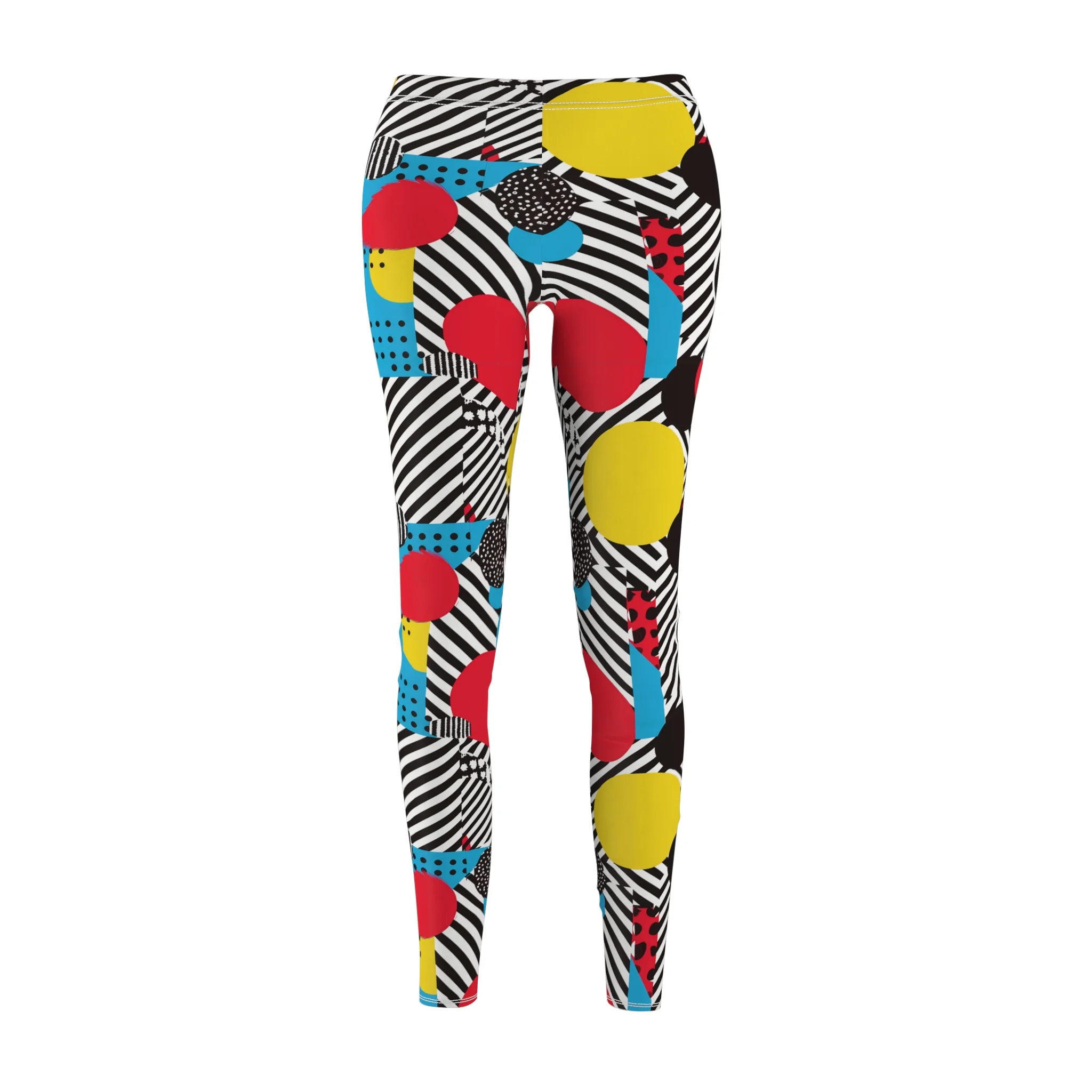 Pop Art Geometric Circles Pattern Leggings – Bold and Modern Yoga Pants - Image 2