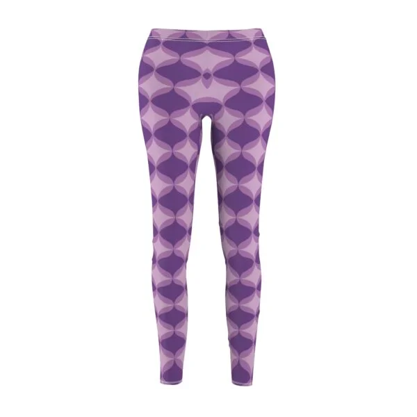 Interlocking Shades of Purple Pattern Leggings - Geometric Purple Yoga Pants - Image 2