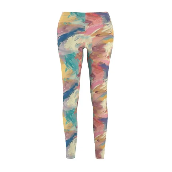 Pastel Abstract Brushstrokes Leggings – Soft and Artistic Design for Activewear - Image 2