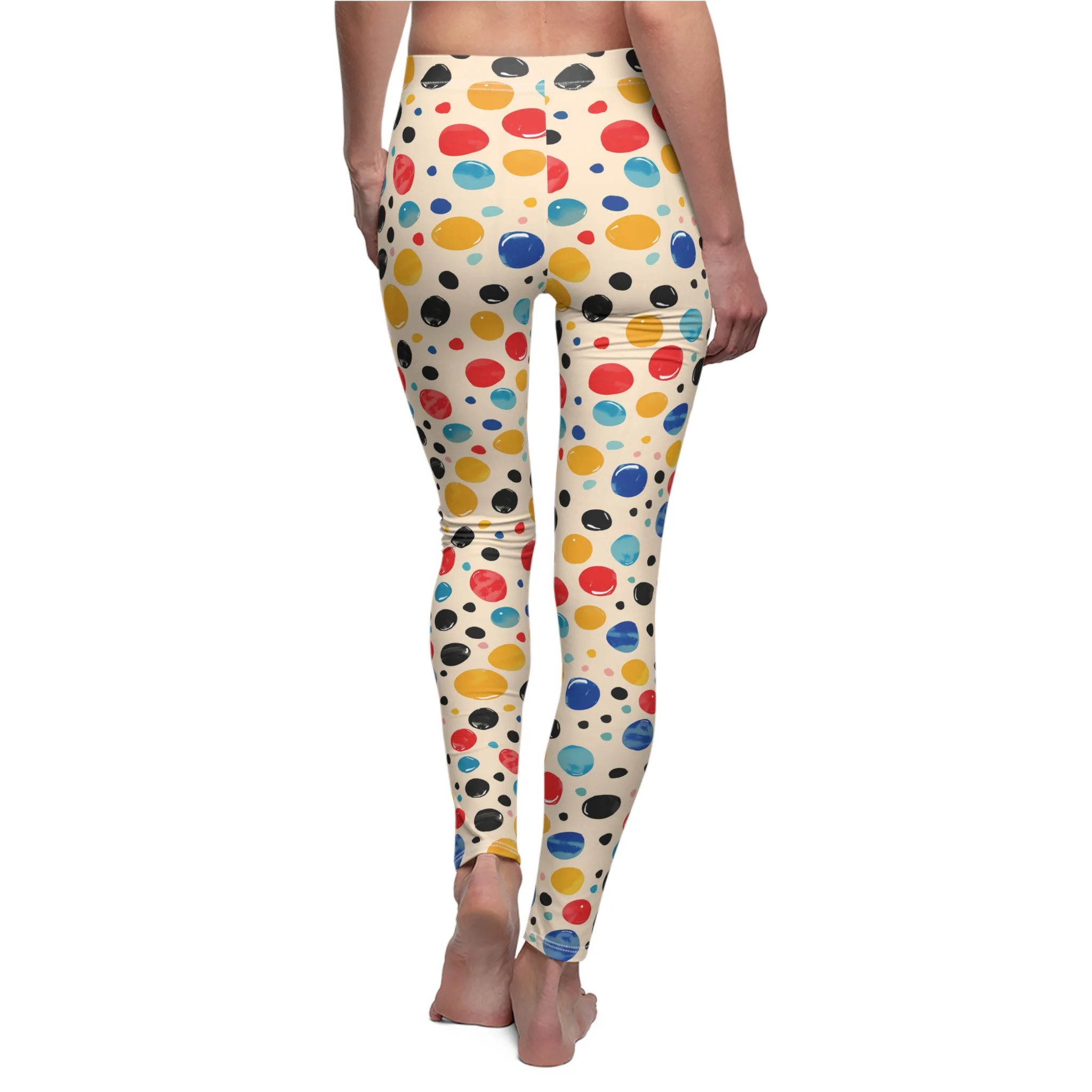 Colorful Artistic Polka Dot Pattern– Fun and Vibrant Yoga Pants - Image 7